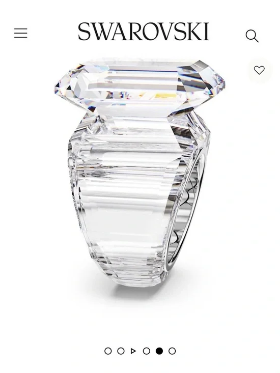 New Swarovski Lucent Cocktail Ring Octagon Cut Clear Crystal w/ Box - Picture 9 of 10
